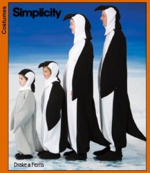 3639 SIMPLICITY FAMILY FLOCK OF PENGUINS FLEECE COSTUME PATTERN XS-L/XS-XL uncut
